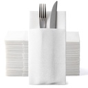 POCKET FOLD PREMIUM QUILTED DINNER NAPKINS WHITE