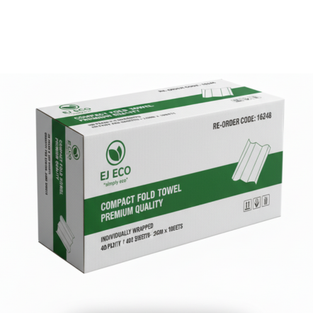 COMPACT FOLD HAND TOWEL - 2400PCS/CTN