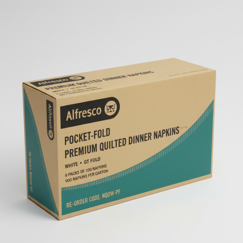 POCKET FOLD PREMIUM QUILTED DINNER NAPKINS WHITE