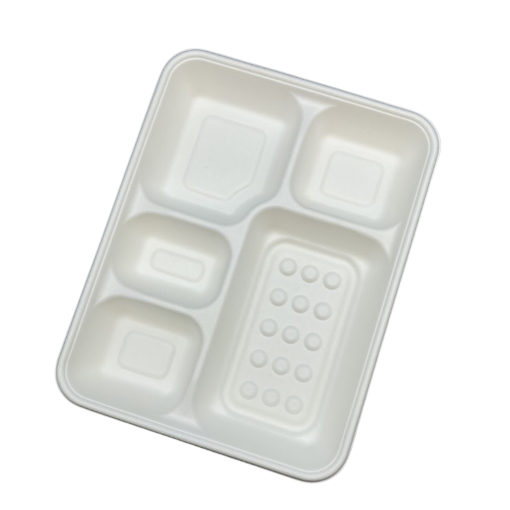 5 COMPARTMENT CORNSTARCH MEAL TRAY