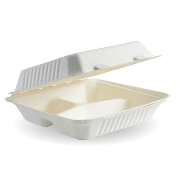 BIO CLAMSHELL DINNER BOX 3-COMP