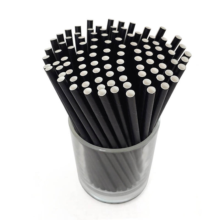 PAPER STRAW REGULAR BLACK (THIN)
