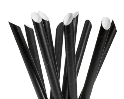 PAPER STRAW JUMBO BLACK (THICK)