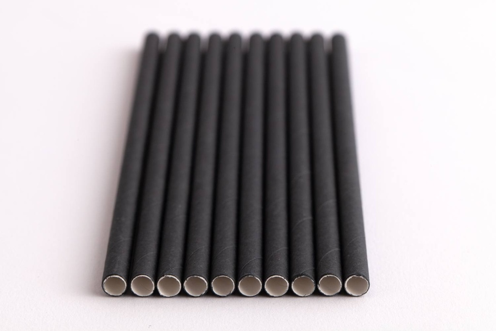 PAPER STRAW JUMBO BLACK (THICK)