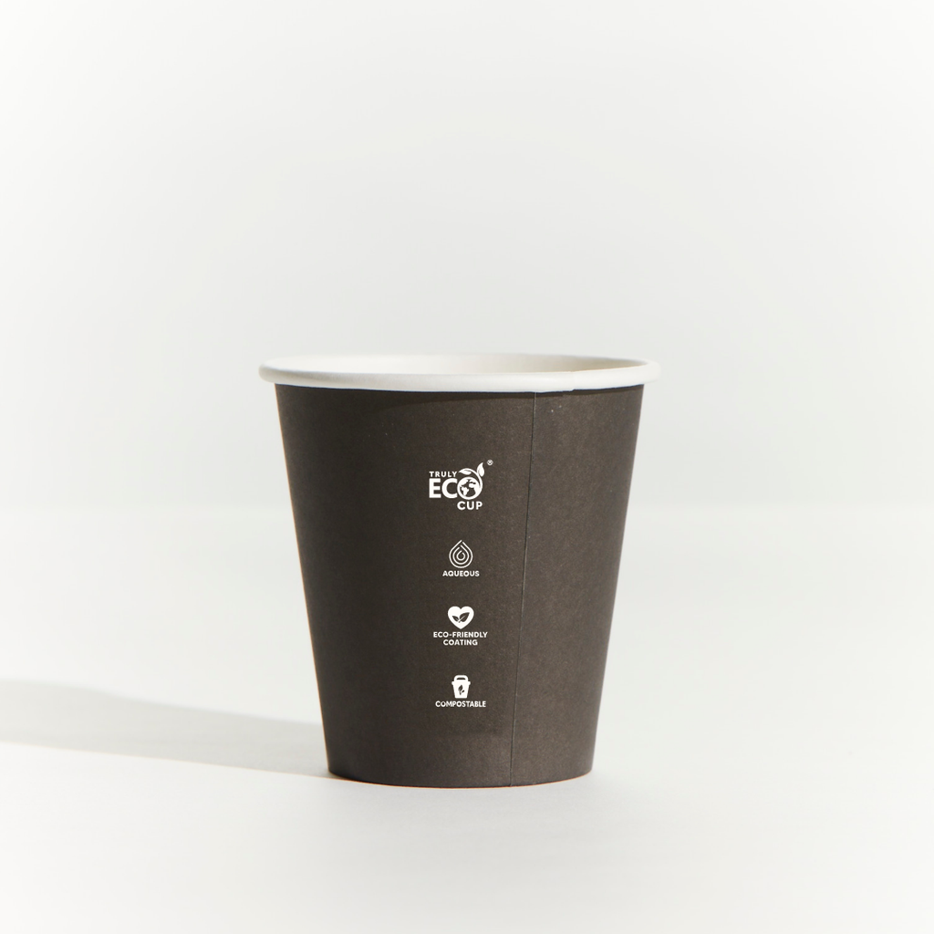 6OZ SINGLE WALL AQUEOUS TRULY ECO CUP - BLACK