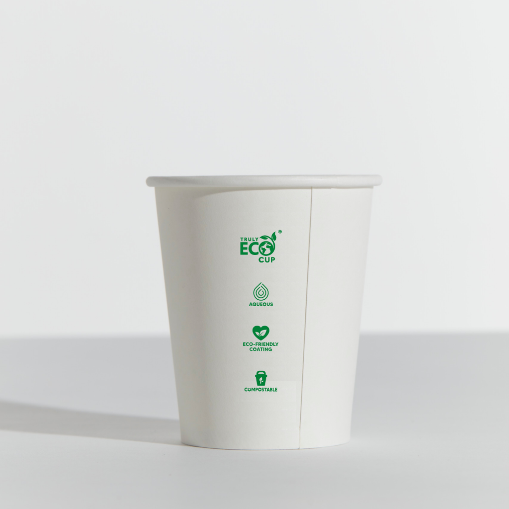6OZ SINGLE WALL AQUEOUS TRULY ECO CUP - White