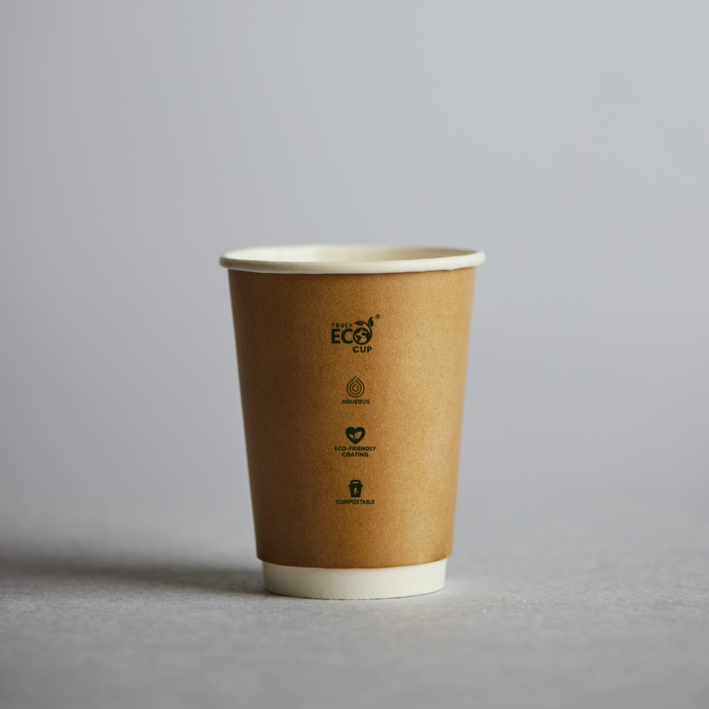 8OZ UNI DOUBLE WALL AQUEOUS TRULY ECO CUP - Kraft