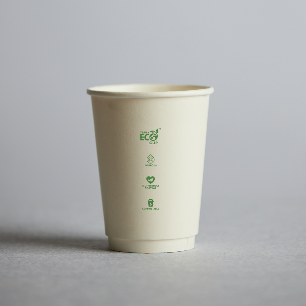 12oZ DOUBLE WALL AQUEOUS TRULY ECO CUP -White