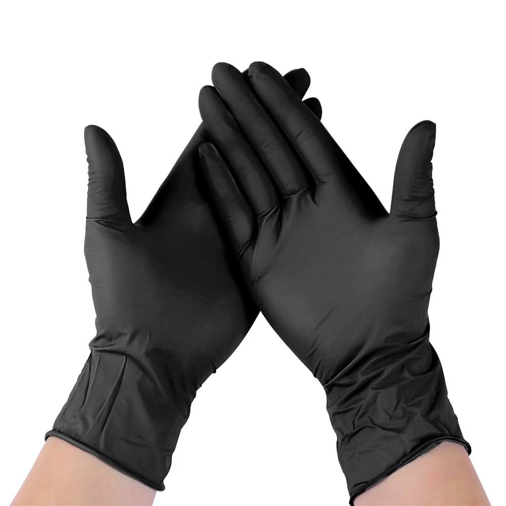 NITRILE POWDER FREE GLOVES HEAVY DUTY BLACK- SMALL