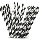 PAPER STRAW COCK BLACK/WHITE STRIP