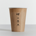 10OZ SINGLE WALL AQUEOUS TRULY ECO CUP - Kraft Printed