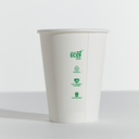 12OZ SINGLE WALL AQUEOUS TRULY ECO CUP - White