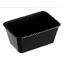 1000ML BLACK PLASTIC RECTANGULAR CONTAINER
